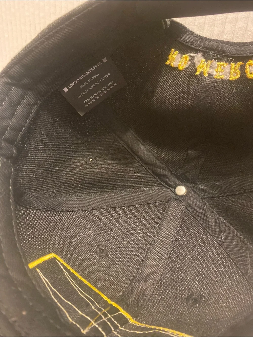No Quarter Black & Gold Skull Patch Snapback Hat